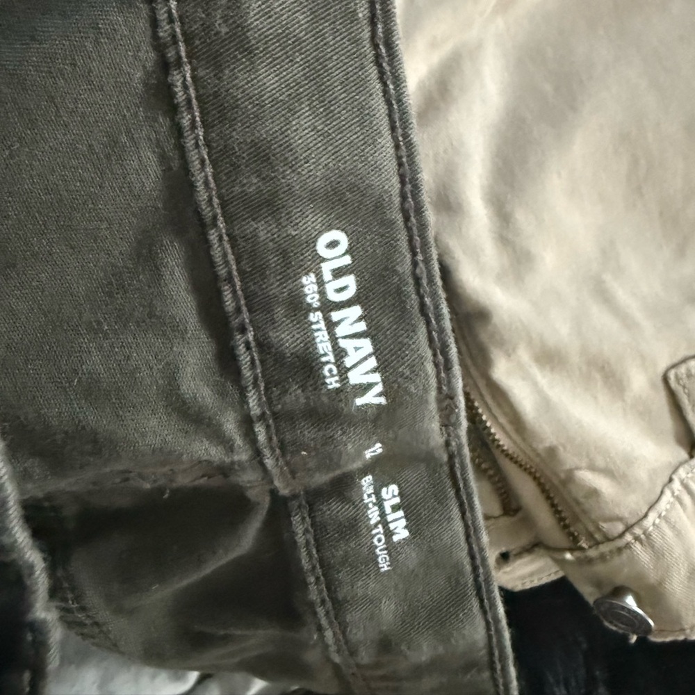 Boy’s Slim Straight Pants in Tan, Cream & Olive - Picture 4 of 4